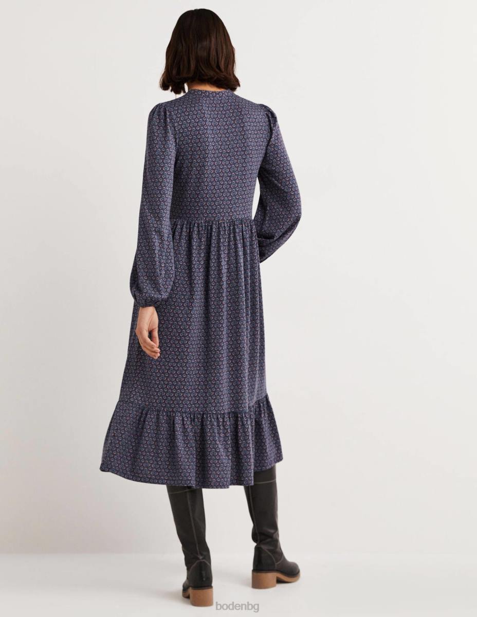 облекло Boden миди рокля от трико с копчета флот и диамантена пъпка Жени LL681648