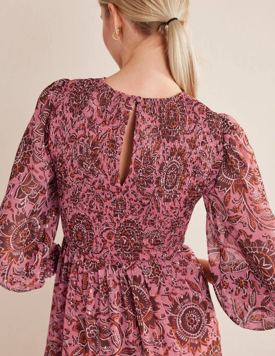 облекло Boden макси рокля в метален цвят избелели рози и гоблен с цветя Жени LL681654