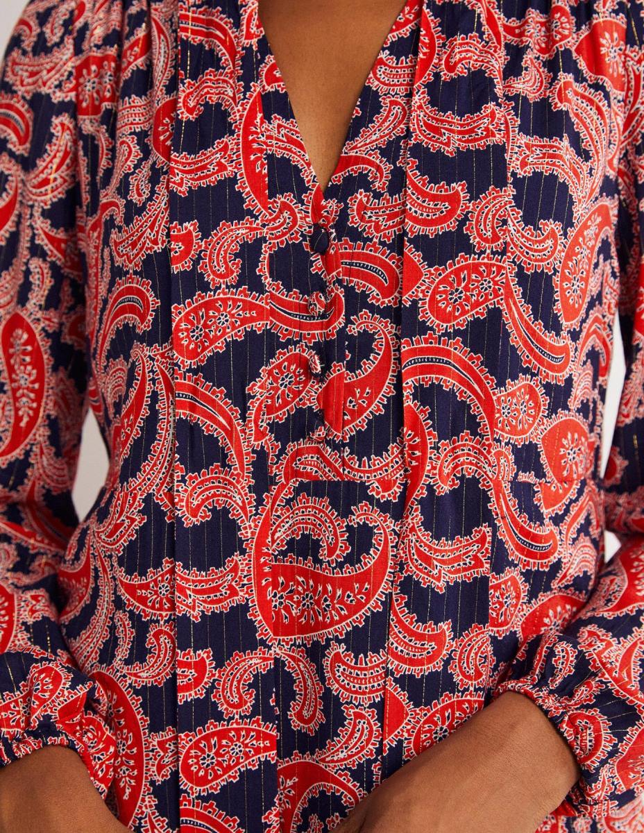 облекло Boden мини рокля с вратовръзка червен и пейсли клъстер Жени LL681685