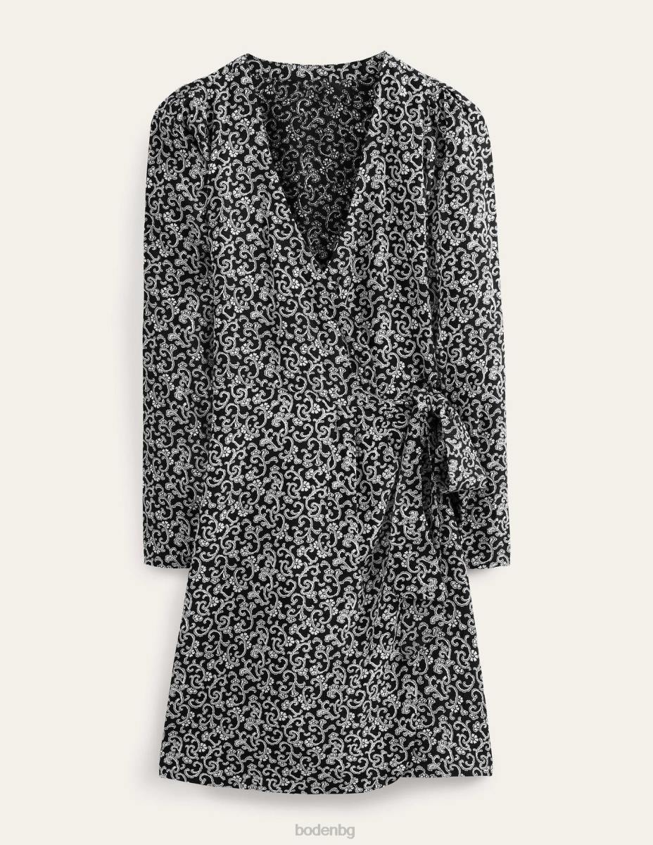 облекло Boden мини рокля с детайли черен и вихрен стрък Жени LL681702
