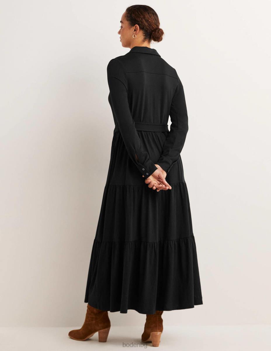 облекло Boden макси рокля от трико от трико черен Жени LL682018