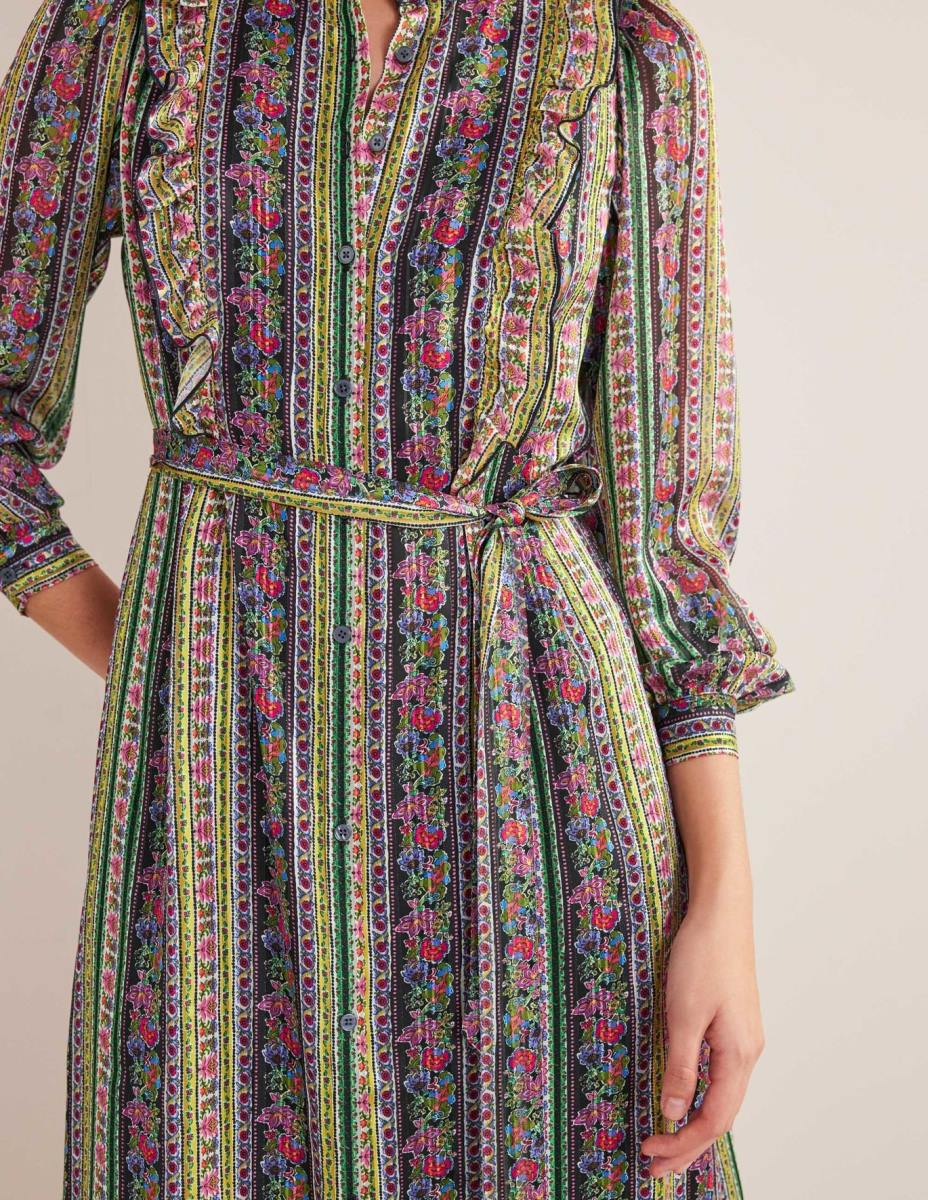 облекло Boden метална миди рокля с волани мулти и цъфтеж на карамфил Жени LL682065