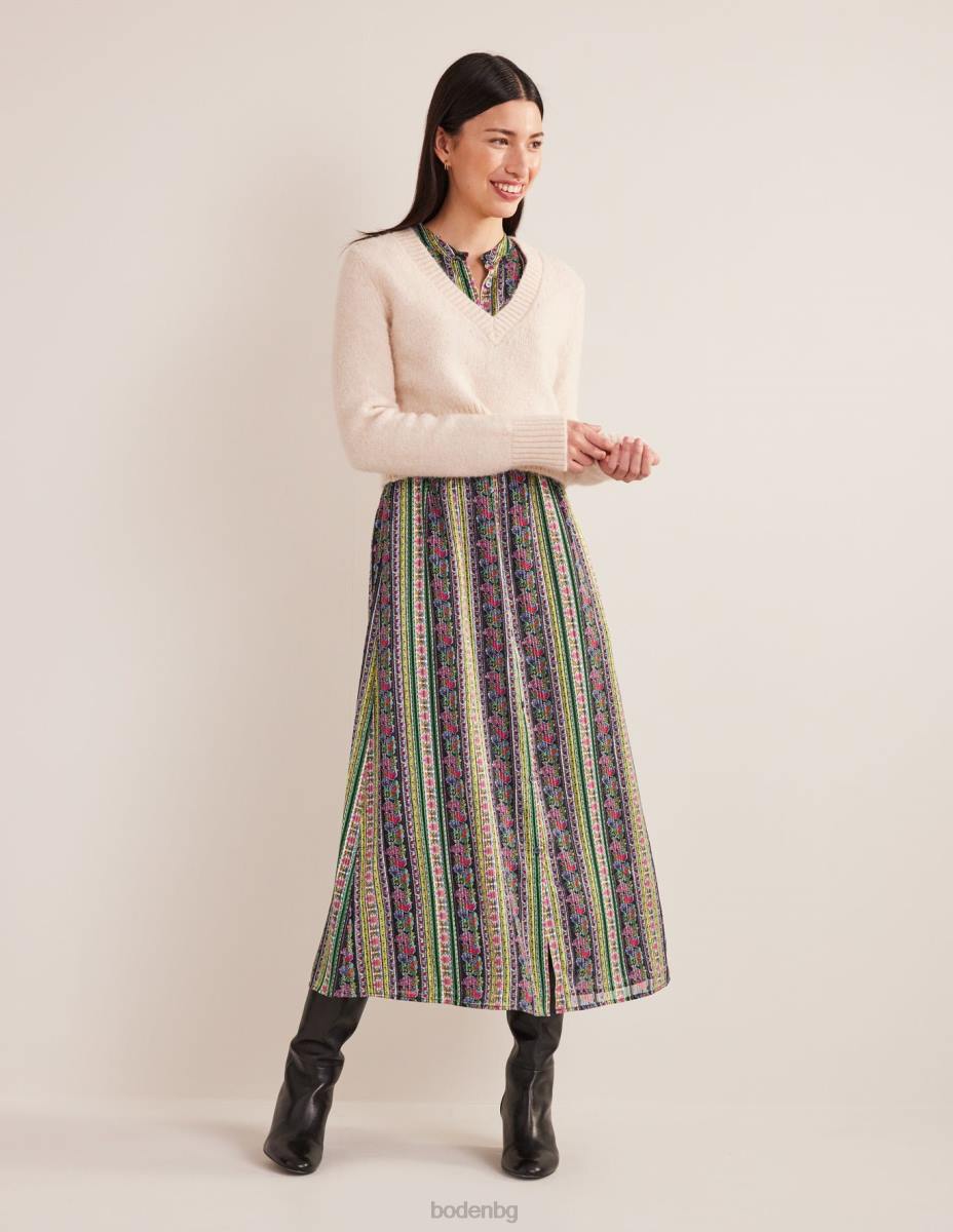 облекло Boden метална миди рокля с волани мулти и цъфтеж на карамфил Жени LL682065