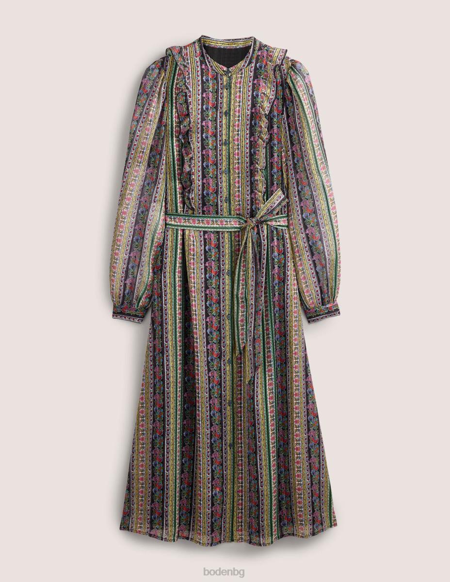 облекло Boden метална миди рокля с волани мулти и цъфтеж на карамфил Жени LL682065