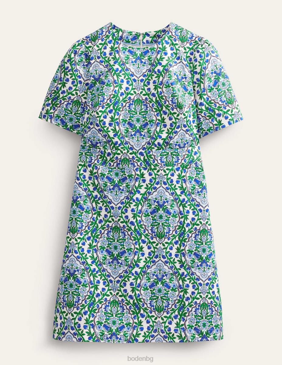 облекло Boden памучна мини рокля тераса с ленени семена и лози Жени LL682111