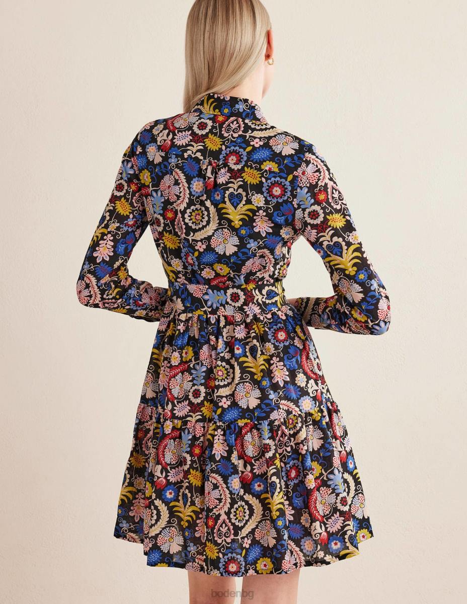 облекло Boden многоетажна памучна мини рокля с риза мулти и тропически чар Жени LL682123