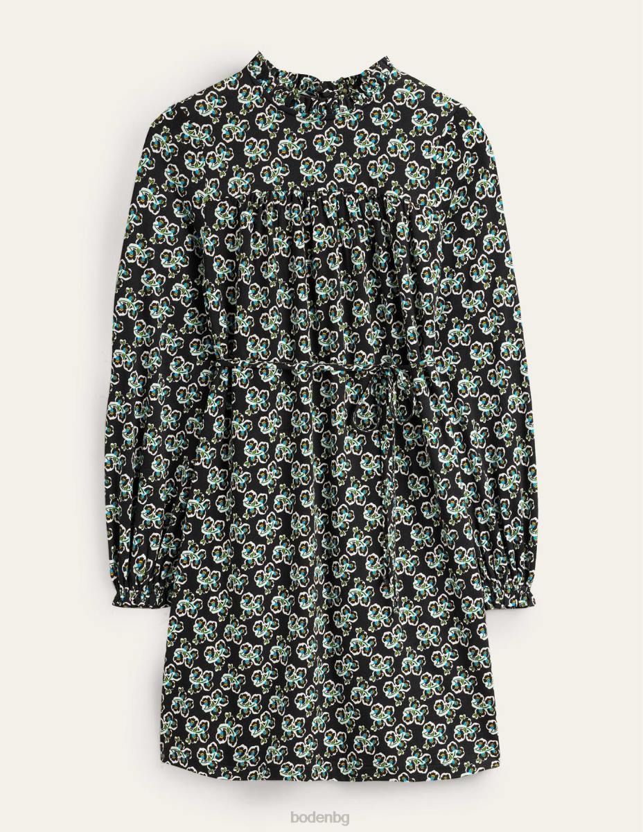облекло Boden лесна рокля от трико с мини трико черно и венчелистче цвят Жени LL682124