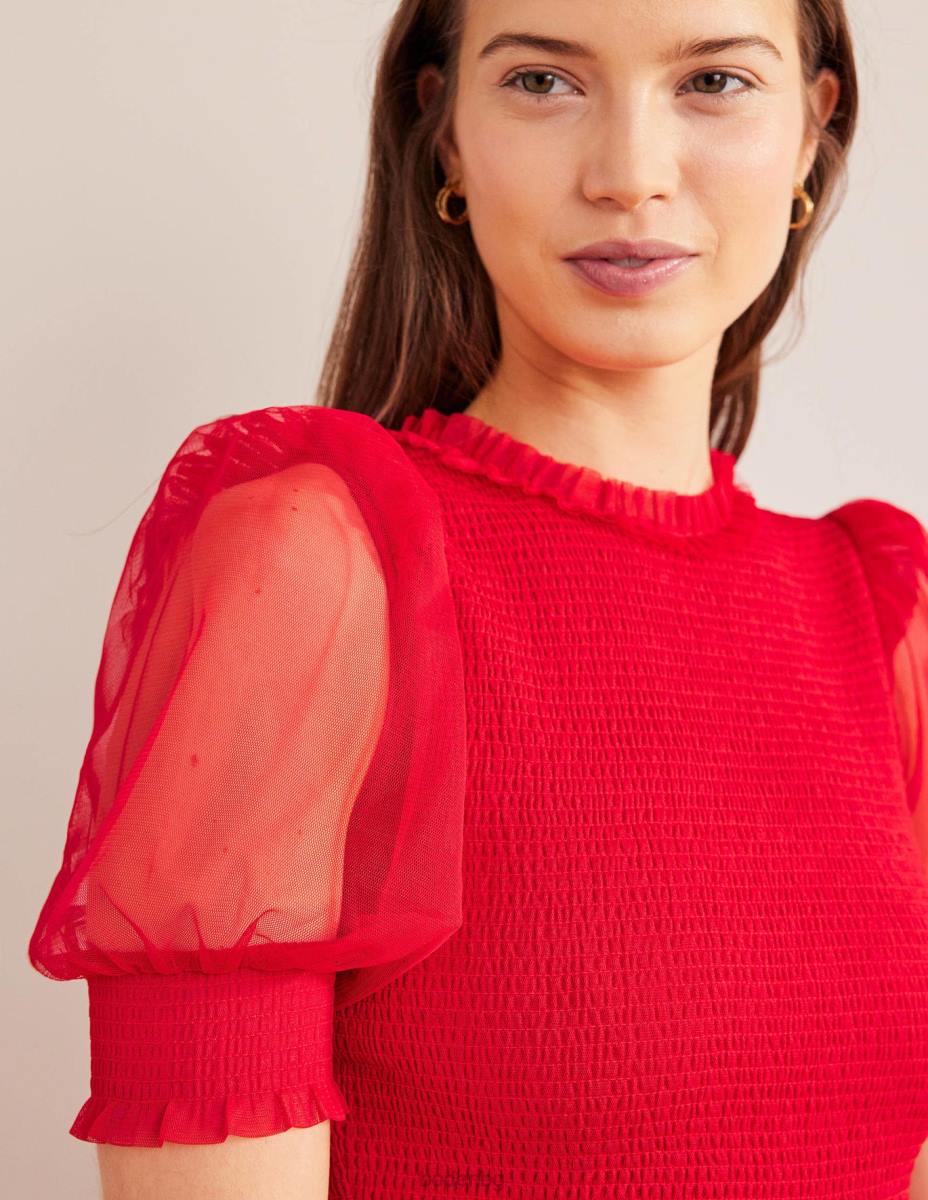 облекло Boden макси рокля от пушен тюл тъмна роза Жени LL682151