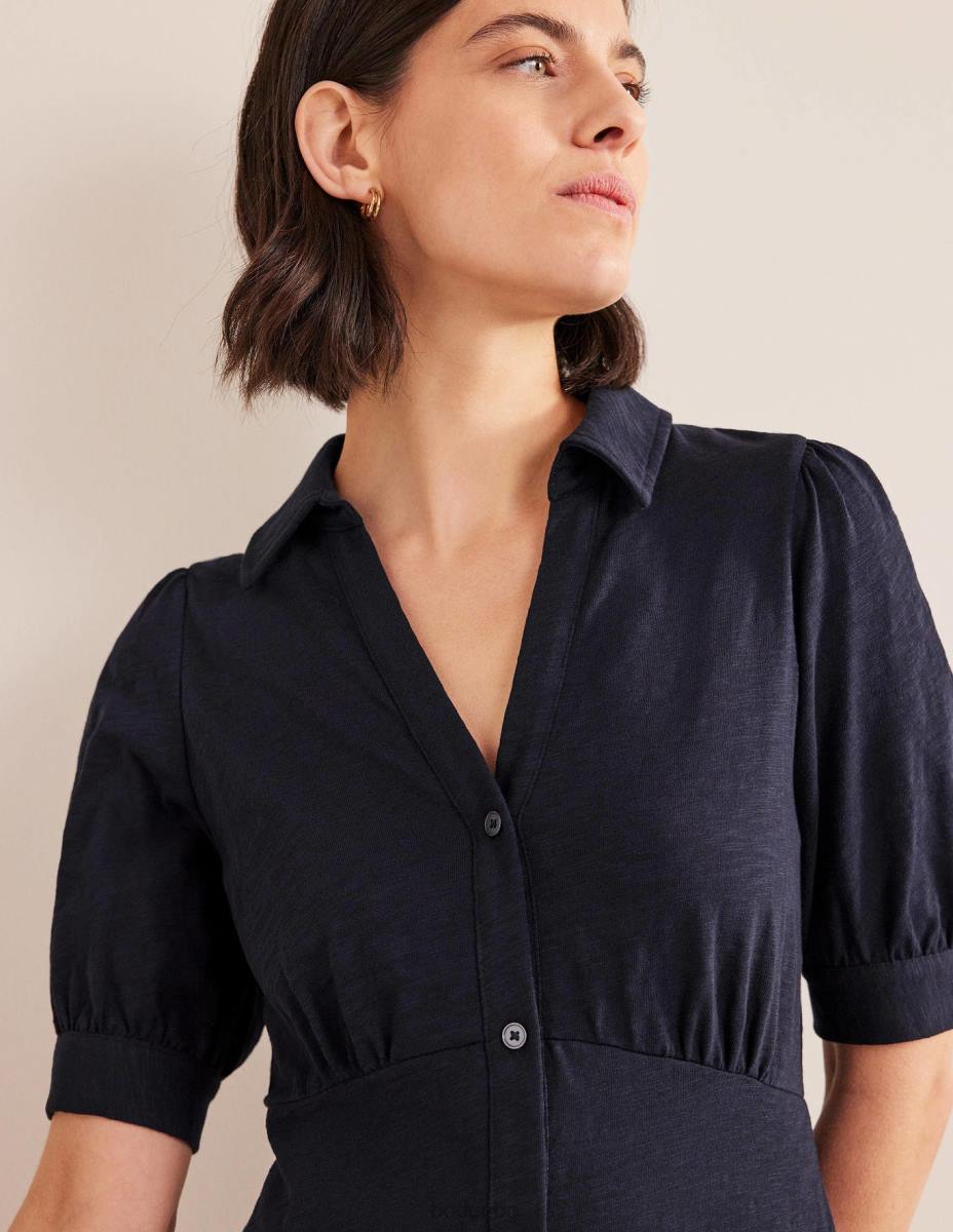 облекло Boden мини рокля за чай от трико с копчета военноморски флот Жени LL682158