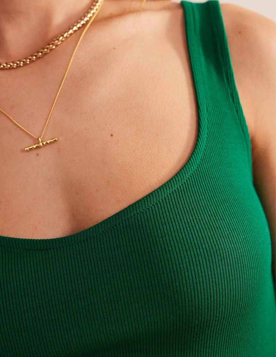 облекло Boden макси рокля от трико с презрамки ярък изумруд Жени LL682164