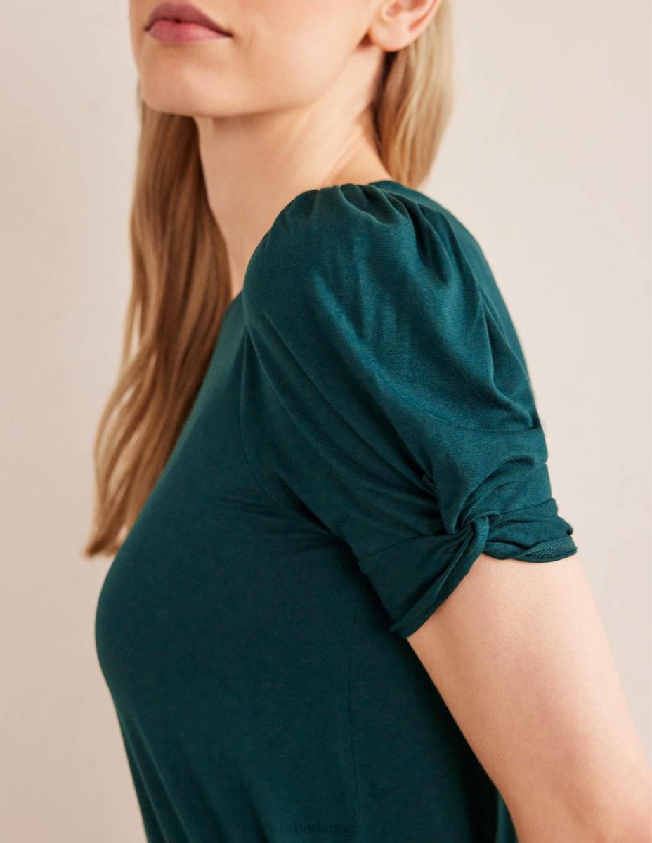 облекло Boden мини рокля от трико с възли изумрудена нощ Жени LL682176