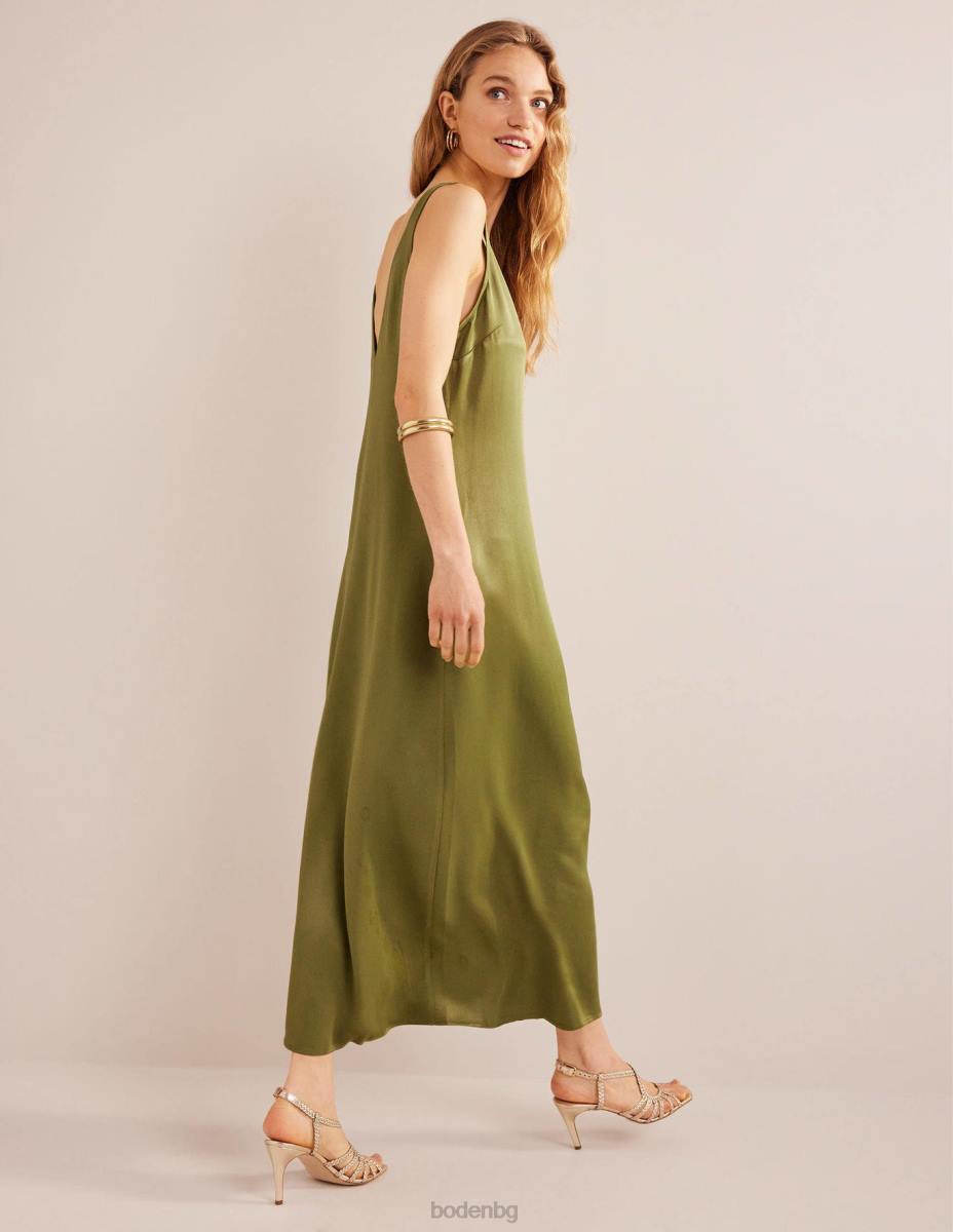 облекло Boden сатенена макси рокля маслина капулет Жени LL682180