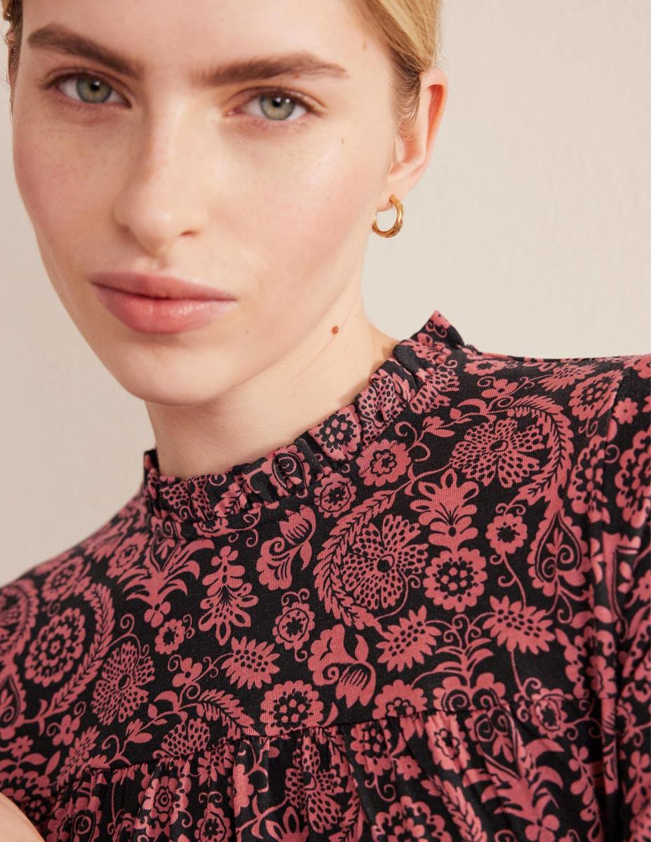 облекло Boden лесна рокля от трико с мини трико избледняла роза и тропически чар Жени LL682215