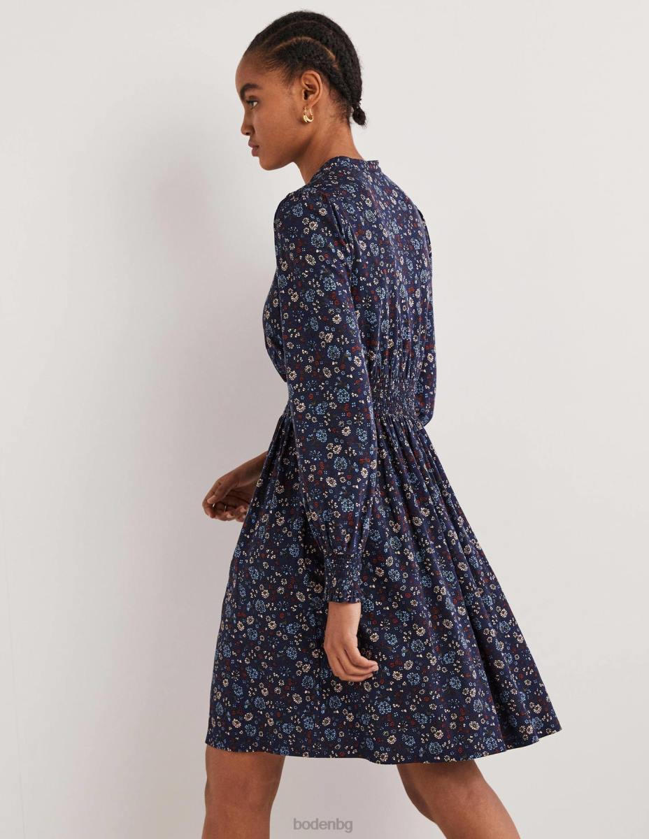облекло Boden пушена рокля от трико тъмносиньо и очарователен чар Жени LL682235