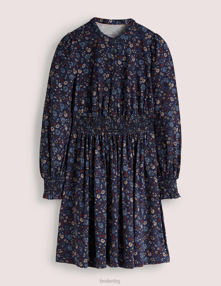 облекло Boden пушена рокля от трико тъмносиньо и очарователен чар Жени LL682235