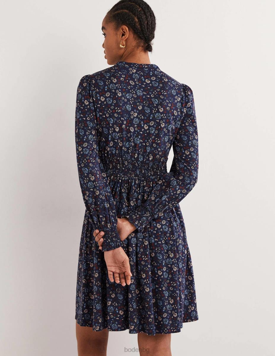 облекло Boden пушена рокля от трико тъмносиньо и очарователен чар Жени LL682235