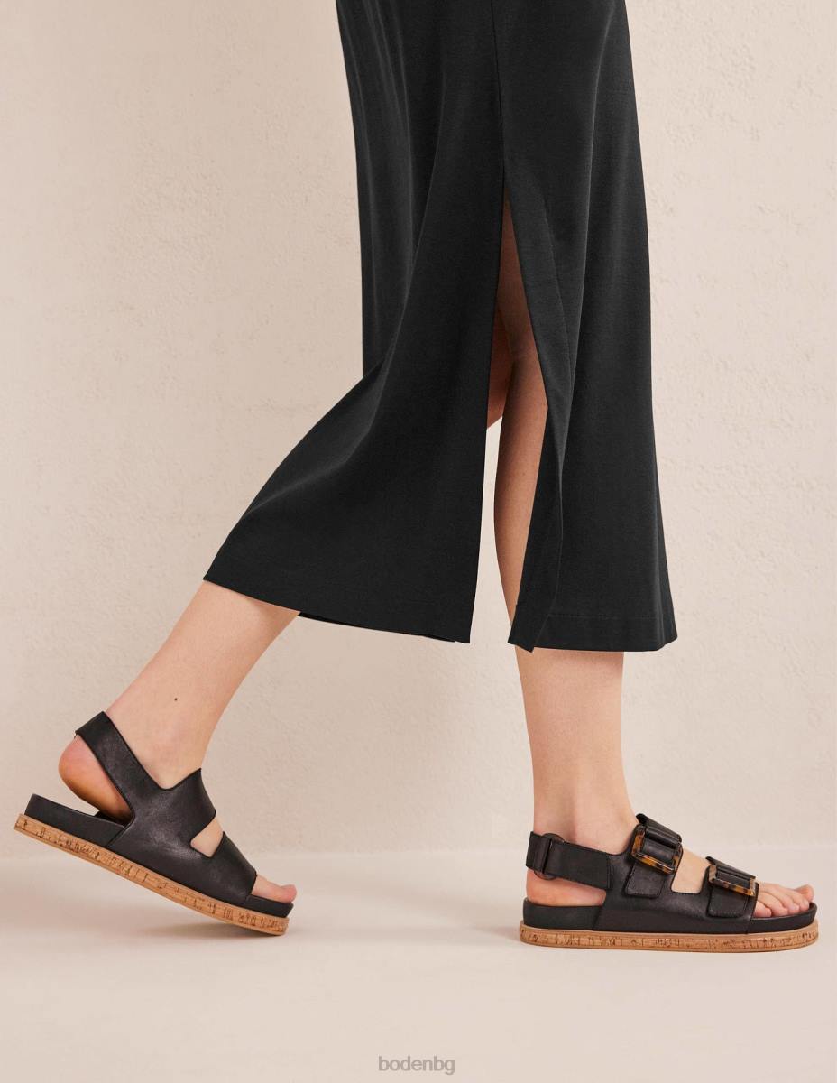 облекло Boden миди тениска от трико черен Жени LL682256