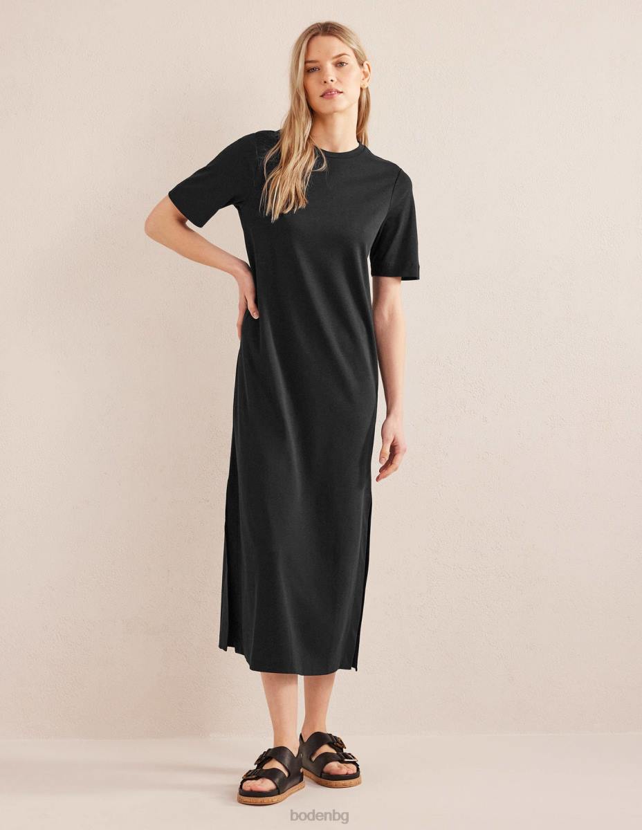 облекло Boden миди тениска от трико черен Жени LL682256