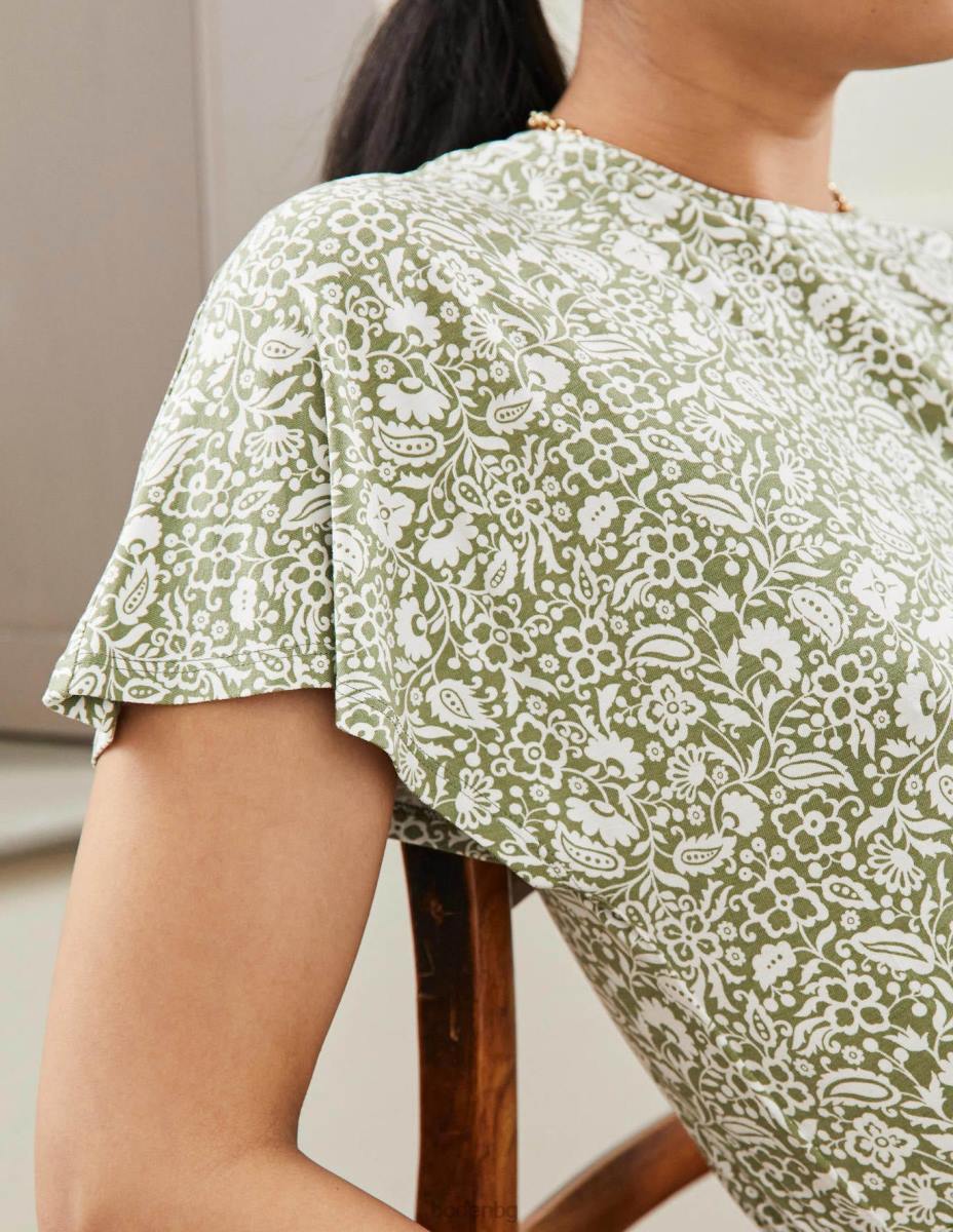 облекло Boden рокля от трико с пърхащи ръкави грах & ориенталски рай Жени LL682282