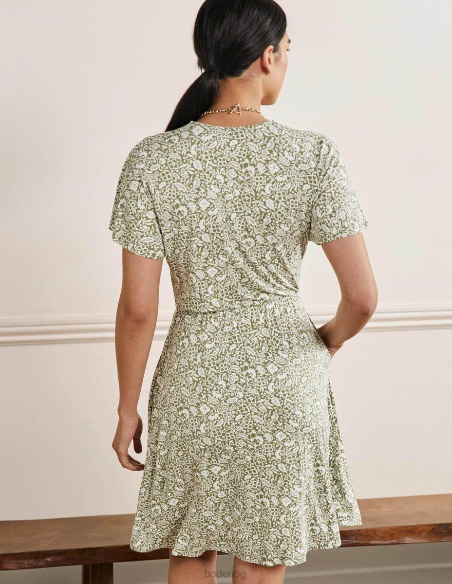 облекло Boden рокля от трико с пърхащи ръкави грах & ориенталски рай Жени LL682282