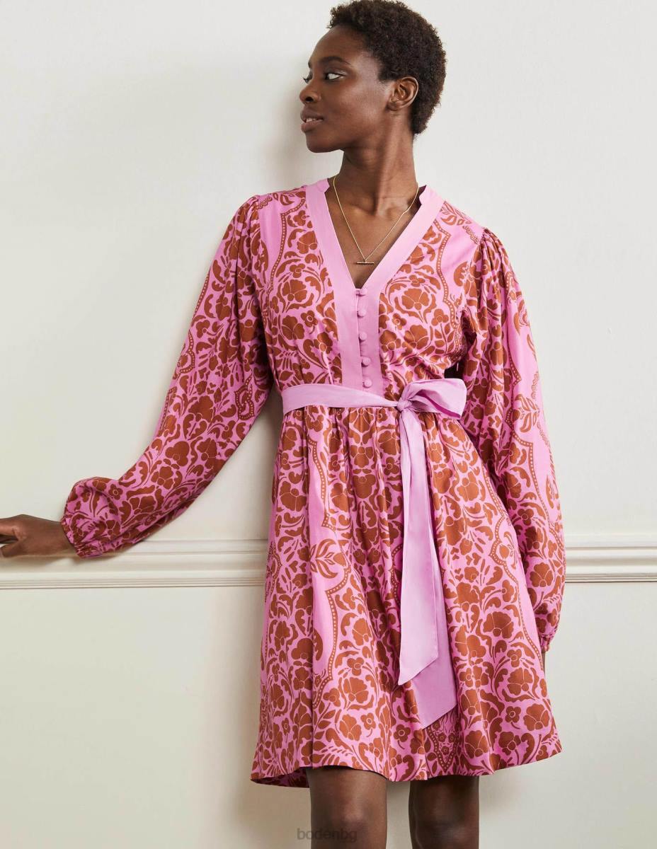 облекло Boden памучна рокля с врязан деколте венчелистче от орхидея и цъфтеж на страст Жени LL682283