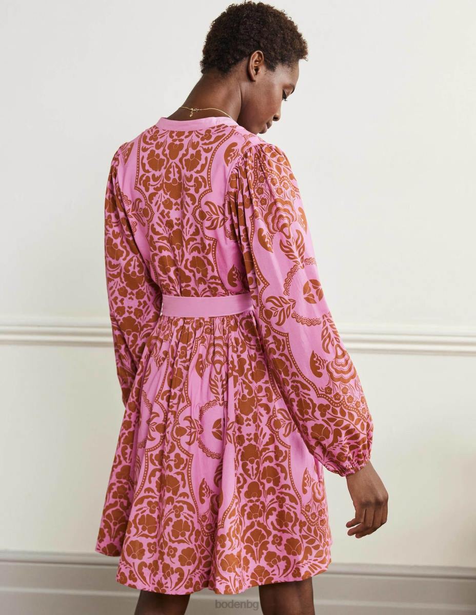 облекло Boden памучна рокля с врязан деколте венчелистче от орхидея и цъфтеж на страст Жени LL682283