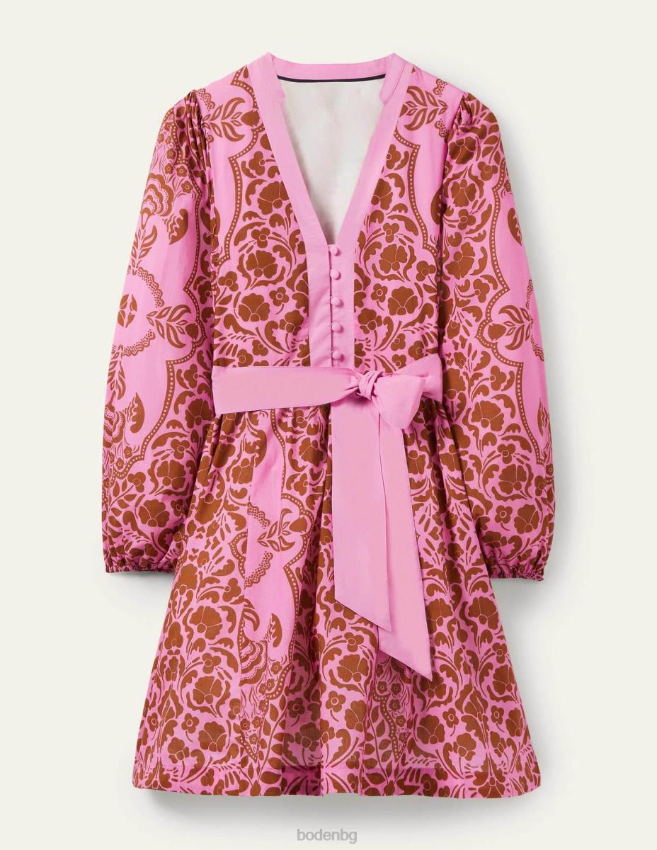 облекло Boden памучна рокля с врязан деколте венчелистче от орхидея и цъфтеж на страст Жени LL682283