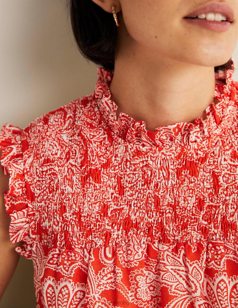 облекло Boden пушена мини рокля без ръкави петарда и пейсли пъпка Жени LL682420