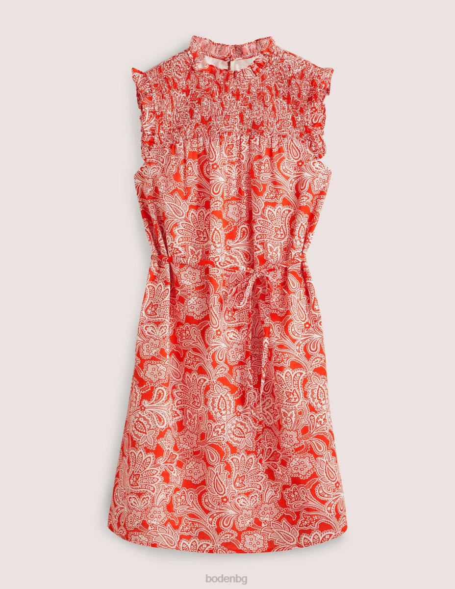 облекло Boden пушена мини рокля без ръкави петарда и пейсли пъпка Жени LL682420