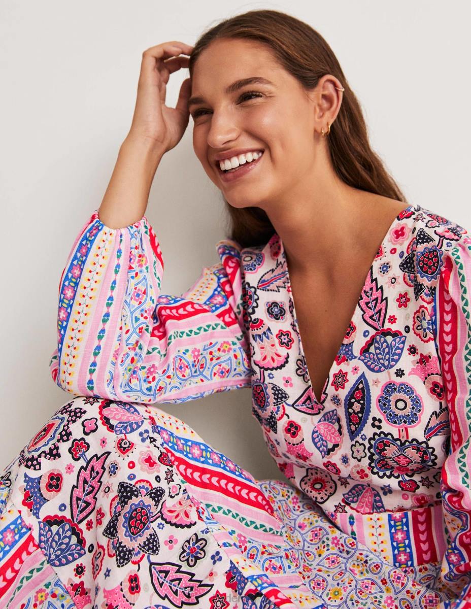 облекло Boden преработена многоетажна макси рокля розово Жени LL682428