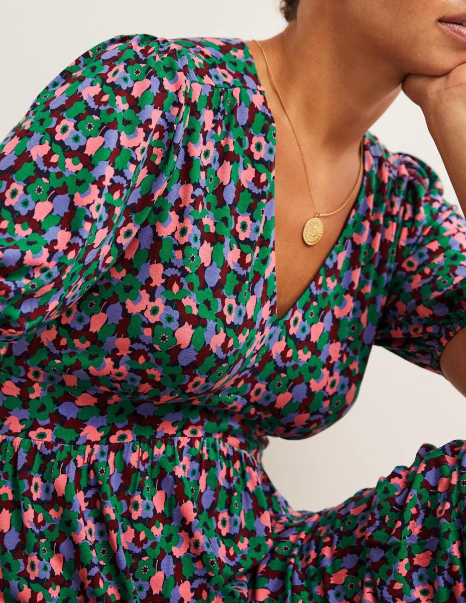 облекло Boden макси рокля от трико от трико сенчеста поляна и куп лалета Жени LL682449