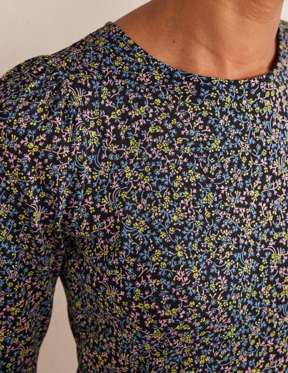 облекло Boden мини рокля от трико с набрани решетки черна и дива лоза Жени LL682468