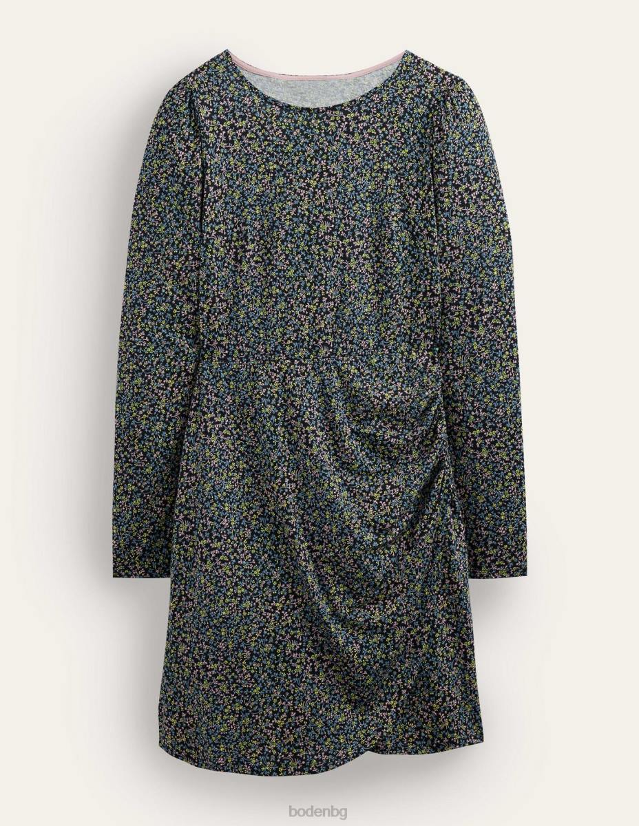 облекло Boden мини рокля от трико с набрани решетки черна и дива лоза Жени LL682468