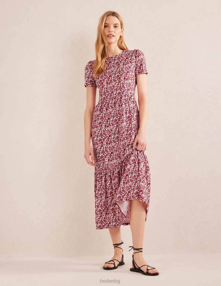 облекло Boden многоетажна лесна миди рокля от трико цъфтеж на коледна звезда и теменуга Жени LL682475