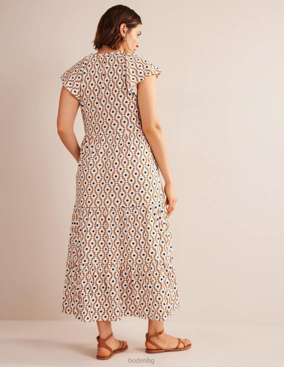 облекло Boden миди рокля от трико дорсет крем и гео диамант Жени LL682501