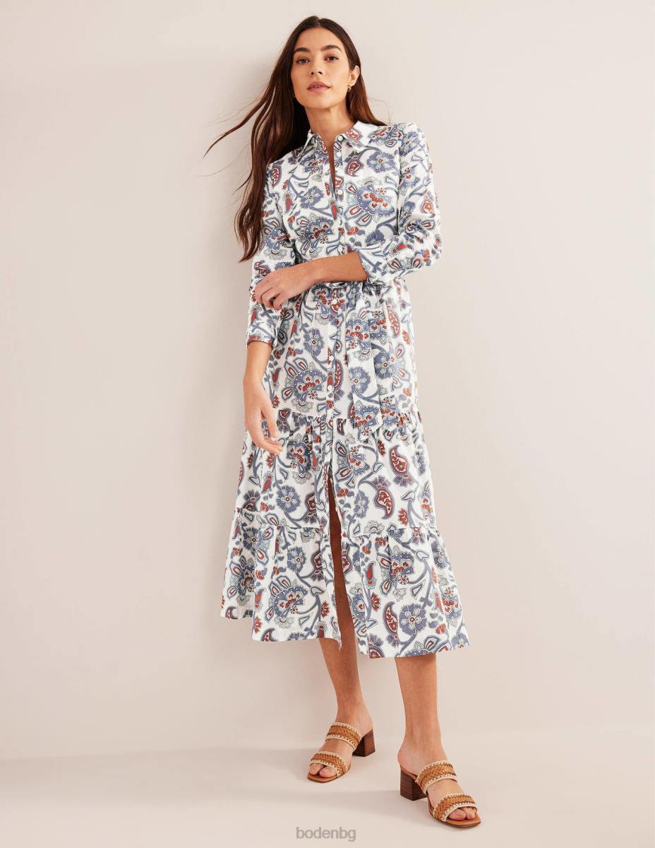 облекло Boden многослойна памучна макси рокля нощна сянка синьо Жени LL682546