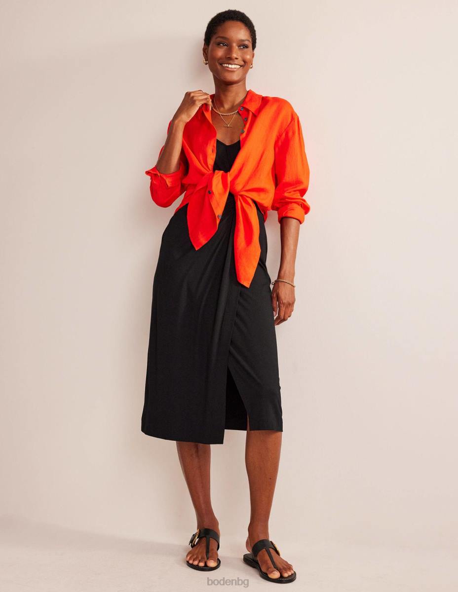 облекло Boden миди рокля от набрано трико черен Жени LL6833