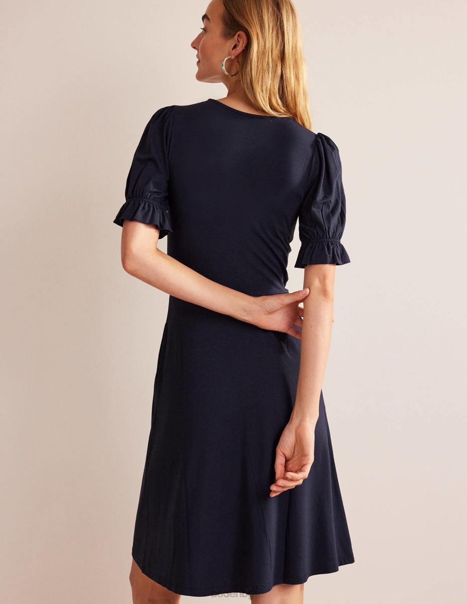 облекло Boden мини рокля от трико с буф ръкав военноморски флот Жени LL6842