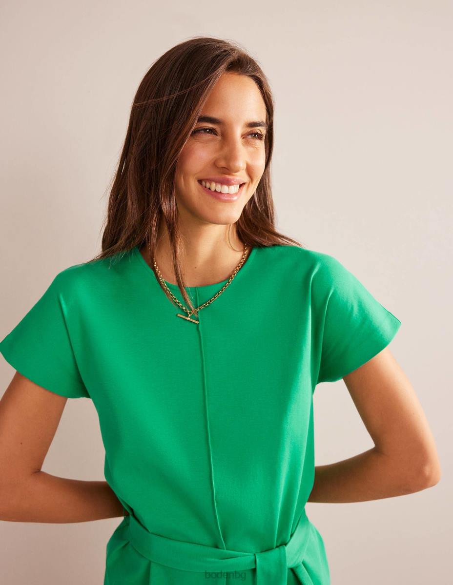 облекло Boden рокля с тениска от трико от тара поляна зелена Жени LL6844