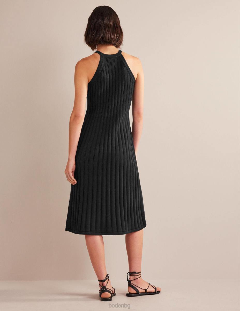 облекло Boden плетена миди рокля без ръкави черен Жени LL68574