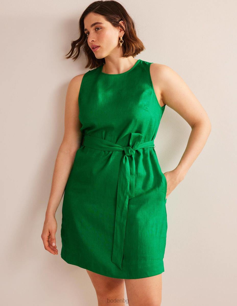 облекло Boden ленена рокля без ръкави богат смарагд Жени LL68579