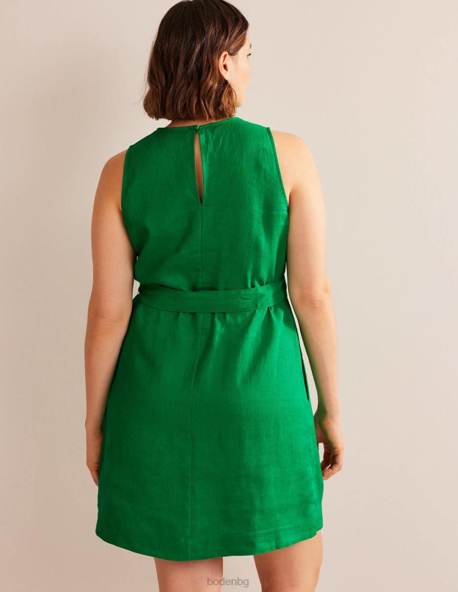 облекло Boden ленена рокля без ръкави богат смарагд Жени LL68579