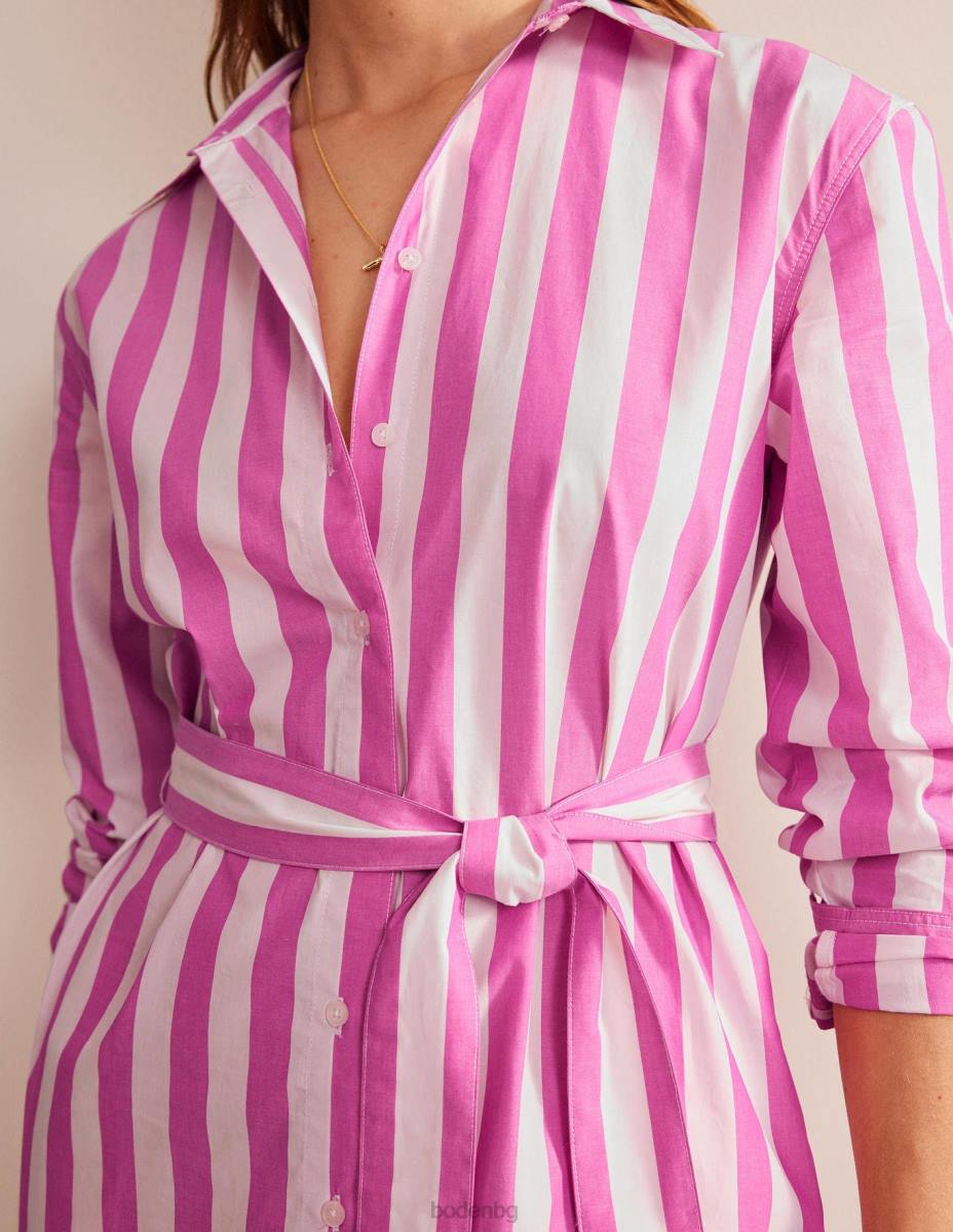 облекло Boden спокойна памучна риза флокс розово и слонова кост Жени LL68580