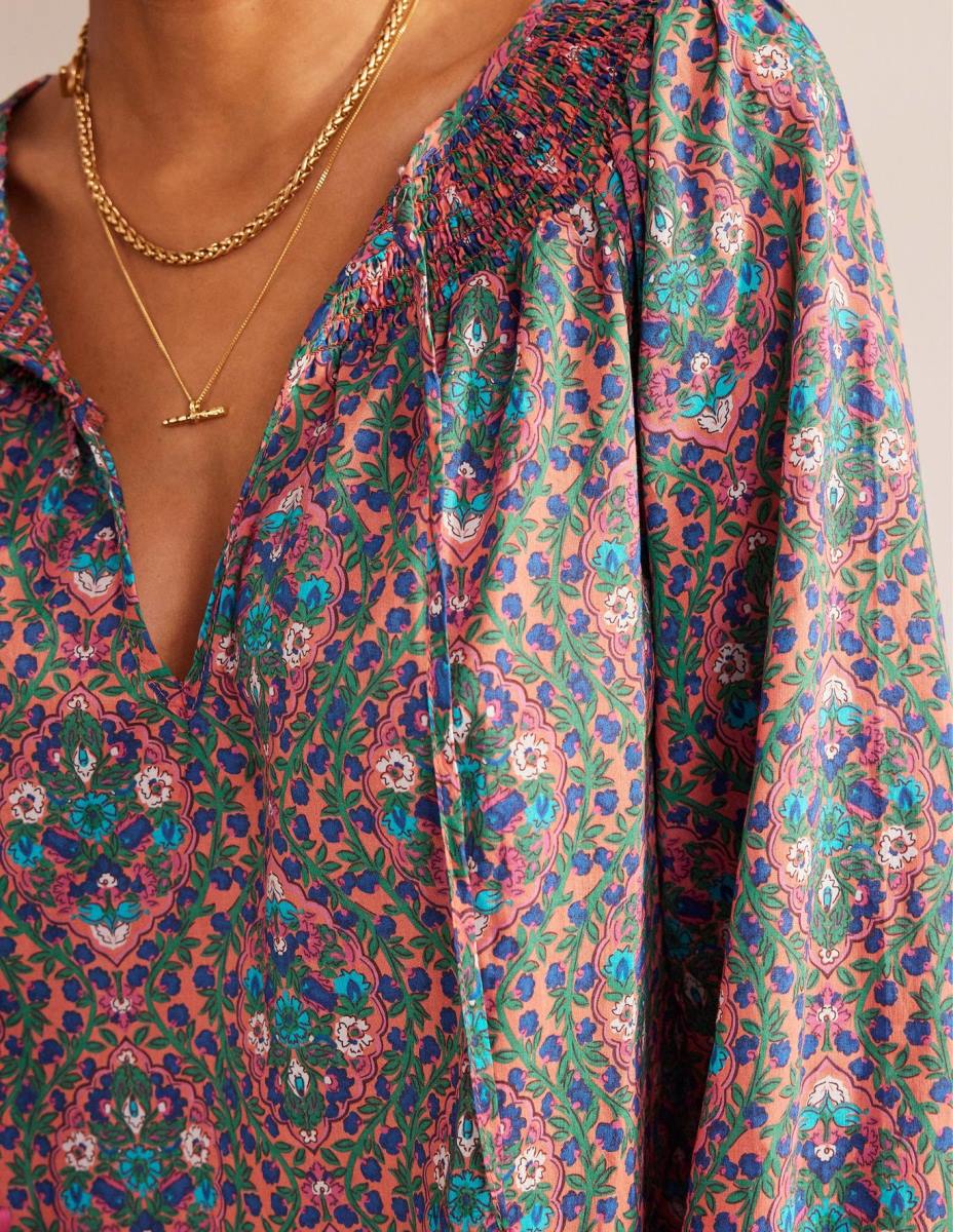 облекло Boden плажен кафтан с пушено деколте мулти & лоза тераса Жени LL68581