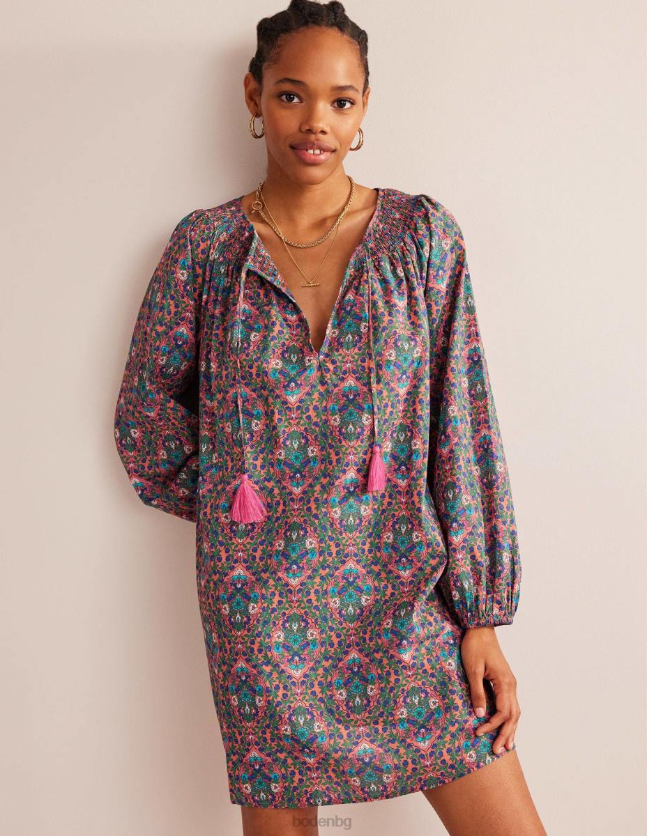 облекло Boden плажен кафтан с пушено деколте мулти & лоза тераса Жени LL68581