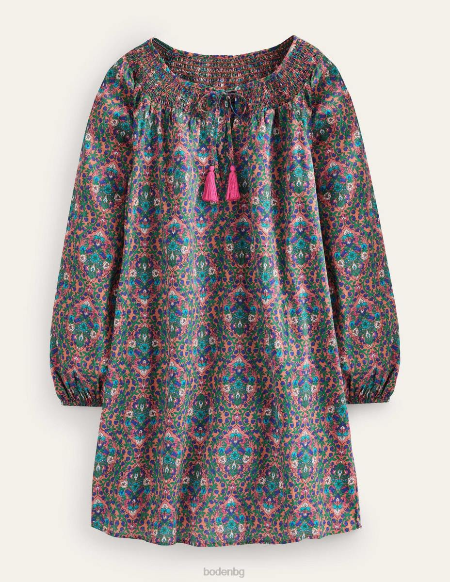 облекло Boden плажен кафтан с пушено деколте мулти & лоза тераса Жени LL68581