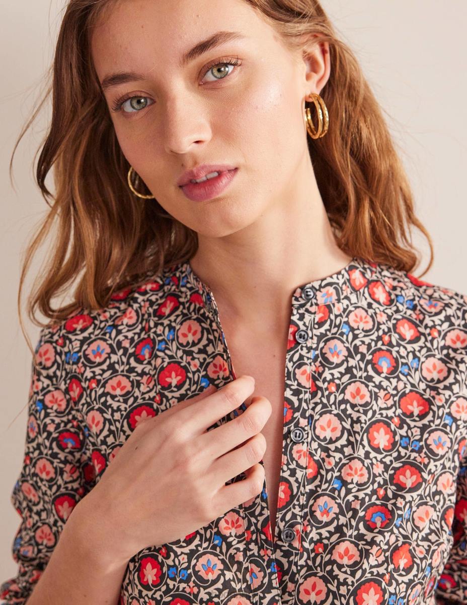 облекло Boden миди рокля без яка коледна звезда и очарователен цвят Жени LL6870