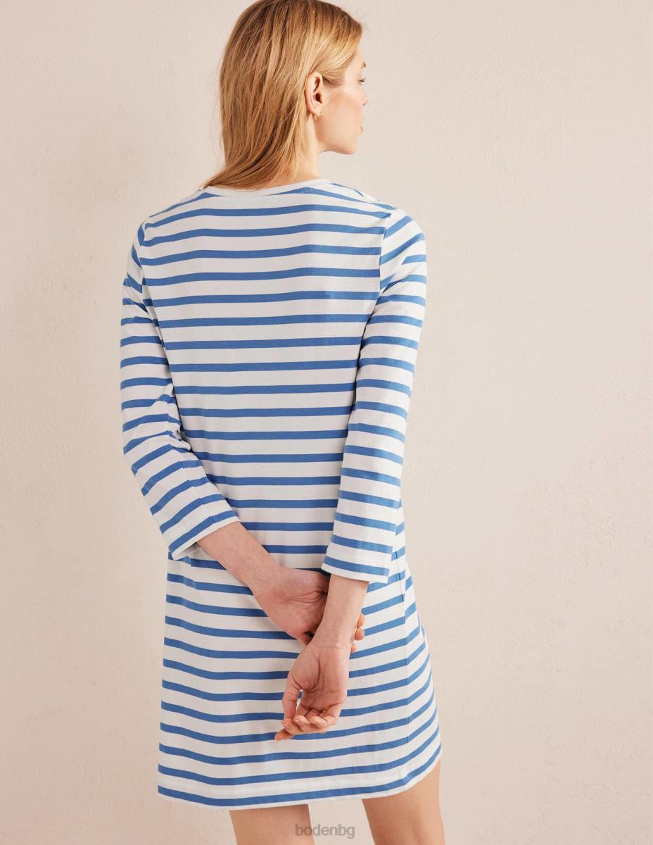 облекло Boden мини тениска от трико слонова кост и синя ивица Жени LL68941