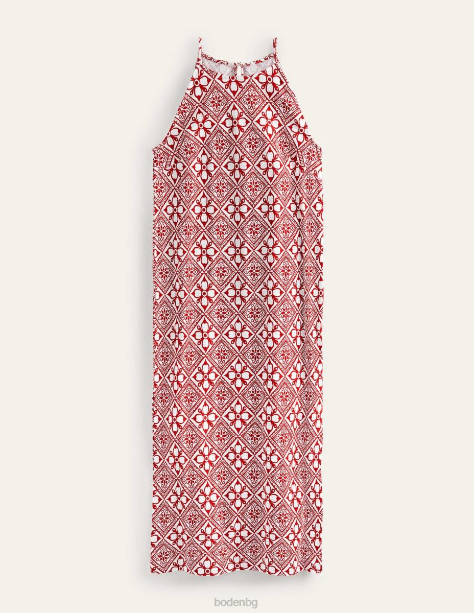 облекло Boden миди рокля от трико със състезателно деколте коледна звезда и блок семка Жени LL68943