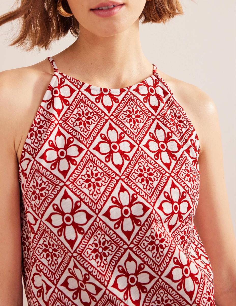 облекло Boden миди рокля от трико със състезателно деколте коледна звезда и блок семка Жени LL68943